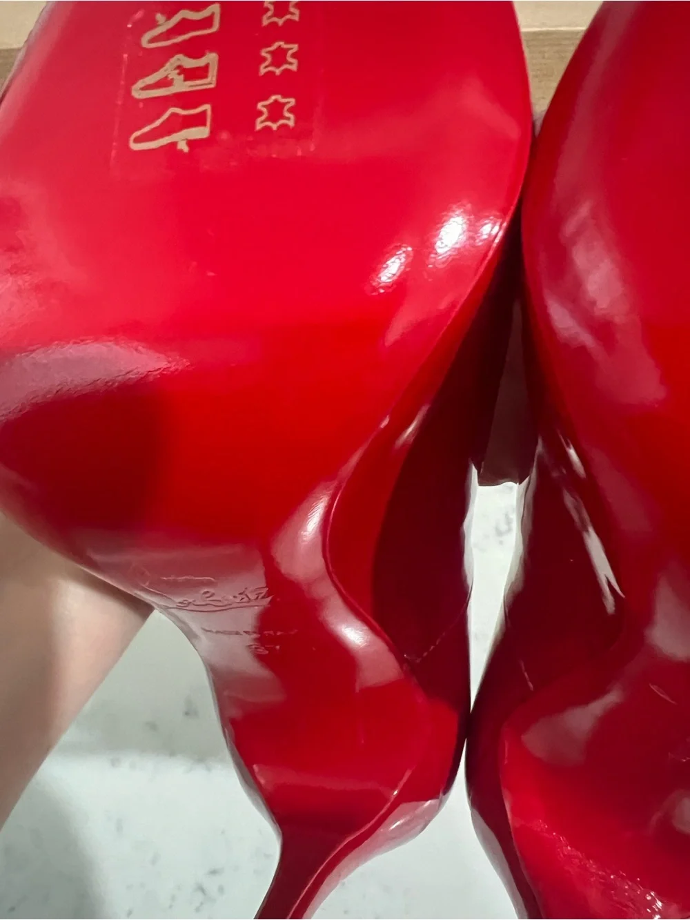 Christian Louboutin Red Patent Pigalle Follies 100mm Pumps